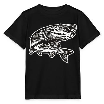 Hecht mit kontur - Stanley/Stella Kinder T-Shirt MINI CREATOR  - Schwarz - Vorne - Mikhail (115cm)