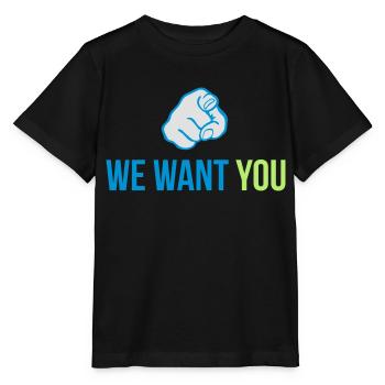 we want you - T-shirt bio MINI CREATOR Stanley/Stella Enfant - noir - Devant - Mikhail (115cm)