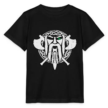 Viking Thor Hammer runes - T-shirt bio MINI CREATOR Stanley/Stella Enfant - noir - Devant - Mikhail (115cm)