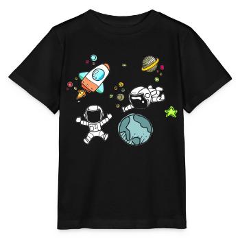 Motif de l'espace - T-shirt bio MINI CREATOR Stanley/Stella Enfant - noir - Devant - Mikhail (115cm)