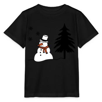 bonhomme de neige - T-shirt bio MINI CREATOR Stanley/Stella Enfant - noir - Devant - Mikhail (115cm)