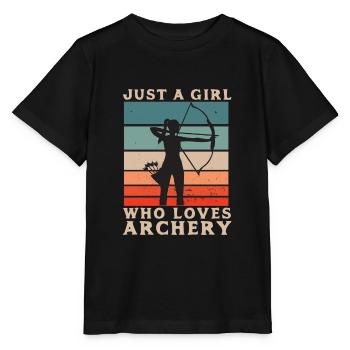 Tir à l'arc - Tir à l'arc - Arc et flèche - T-shirt bio MINI CREATOR Stanley/Stella Enfant - noir - Devant - Mikhail (115cm)
