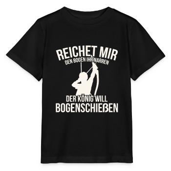 Bogenschießen - Stanley/Stella Kinder T-Shirt MINI CREATOR  - Schwarz - Vorne - Mikhail (115cm)