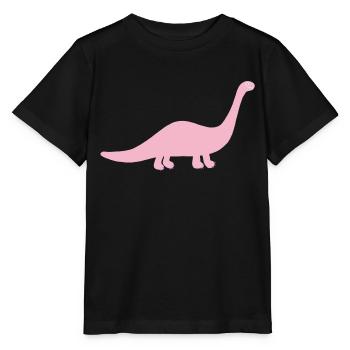 Dino long cou dinosaure rose amical - T-shirt bio MINI CREATOR Stanley/Stella Enfant - noir - Devant - Mikhail (115cm)