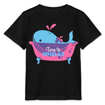 Time to relax, time to Whalax - Stanley/Stella MINI CREATOR Kids’ T-Shirt - black - Front - Mikhail (115cm)