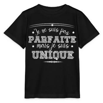 je ne suis pas parfaite mais je suis unique - T-shirt bio MINI CREATOR Stanley/Stella Enfant - noir - Devant - Mikhail (115cm)