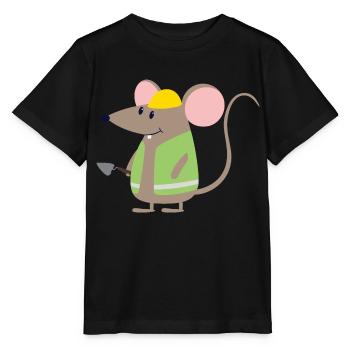 Souris travailleurs - T-shirt bio MINI CREATOR Stanley/Stella Enfant - noir - Devant - Mikhail (115cm)