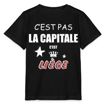 C'est Pas La Capitale C'est Liège - T-shirt bio MINI CREATOR Stanley/Stella Enfant - noir - Devant - Mikhail (115cm)