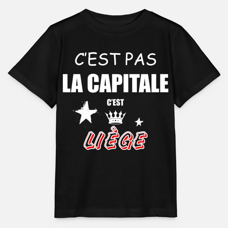 C'est Pas La Capitale C'est Liège - T-shirt bio MINI CREATOR Stanley/Stella Enfant - noir