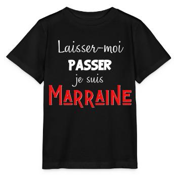 laisse-moi passer je suis marraine - T-shirt bio MINI CREATOR Stanley/Stella Enfant - noir - Devant - Mikhail (115cm)