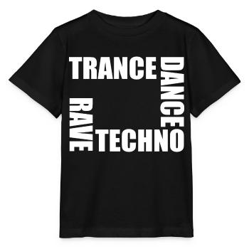 rave techno dance trance - T-shirt bio MINI CREATOR Stanley/Stella Enfant - noir - Devant - Mikhail (115cm)