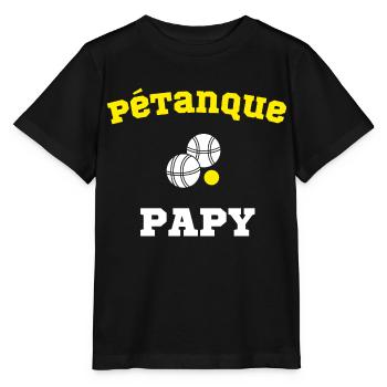 pétanque papy - T-shirt bio MINI CREATOR Stanley/Stella Enfant - noir - Devant - Mikhail (115cm)