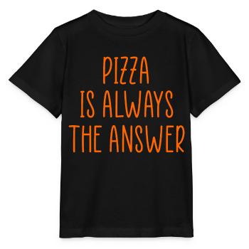 Pizza ist immer die Antwort - Stanley/Stella Kinder T-Shirt MINI CREATOR  - Schwarz - Vorne - Mikhail (115cm)