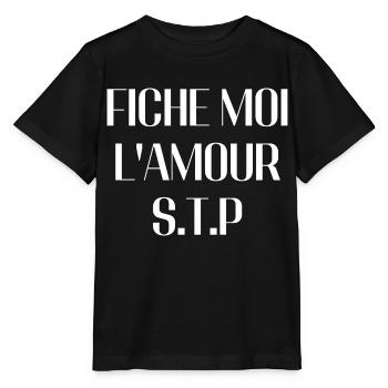fiche moi l'amour s'il te plait - T-shirt bio MINI CREATOR Stanley/Stella Enfant - noir - Devant - Mikhail (115cm)