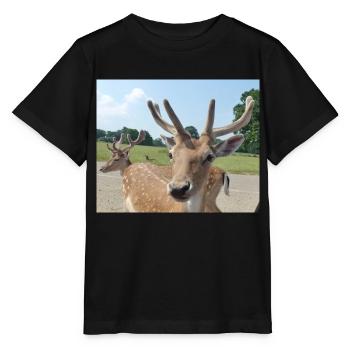 Close up of a Deer - Stanley/Stella MINI CREATOR Kids’ T-Shirt - black - Front - Mikhail (115cm)