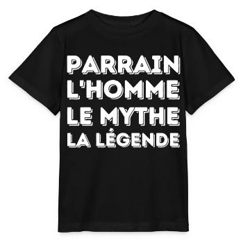 PARRAIN l'homme le mythe la légende - T-shirt bio MINI CREATOR Stanley/Stella Enfant - noir - Devant - Mikhail (115cm)