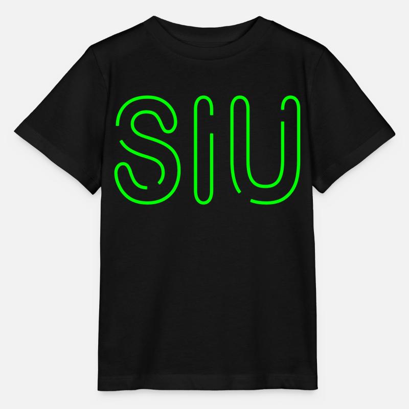 Jugendwort - Siu - dünne Neonschrift in hell grün - Stanley/Stella Kinder T-Shirt MINI CREATOR - Schwarz