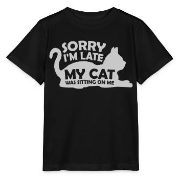 sorry cat was sitting - Stanley/Stella MINI CREATOR Kids’ T-Shirt - black - Front - Mikhail (115cm)