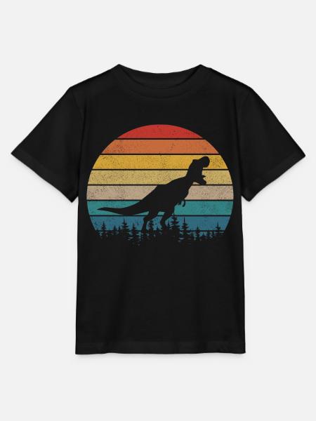 Dinosaurier Dino T-Rex Retro Vintage Geschenk - Stanley/Stella Kinder T-Shirt MINI CREATOR - Schwarz