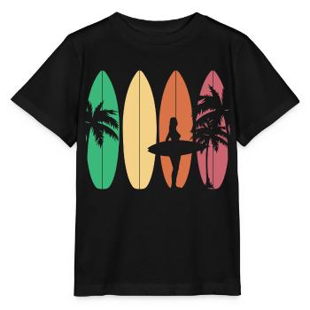 Surfing Surfboard Surfer Geschenksidee - Stanley/Stella Kinder T-Shirt MINI CREATOR  - Schwarz - Vorne - Mikhail (115cm)