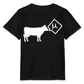 Scientific cow goes mu - Stanley/Stella MINI CREATOR Kids’ T-Shirt - black - Front - Mikhail (115cm)