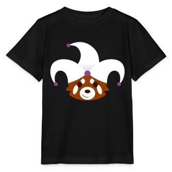 Red panda disguised as harlequin for Halloween - Stanley/Stella MINI CREATOR Kids’ T-Shirt - black - Front - Mikhail (115cm)