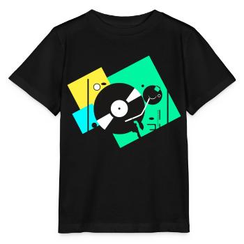 Platines colorées - T-shirt bio MINI CREATOR Stanley/Stella Enfant - noir - Devant - Mikhail (115cm)