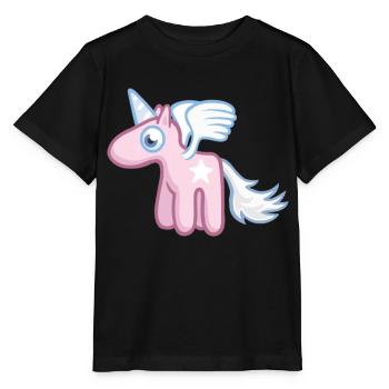 Angel the SkyPony - Ange pony - T-shirt bio MINI CREATOR Stanley/Stella Enfant - noir - Devant - Mikhail (115cm)