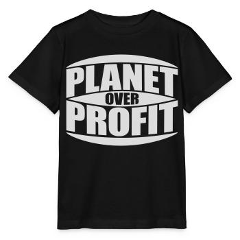 planet over profit quote - Stanley/Stella MINI CREATOR Kids’ T-Shirt - black - Front - Mikhail (115cm)