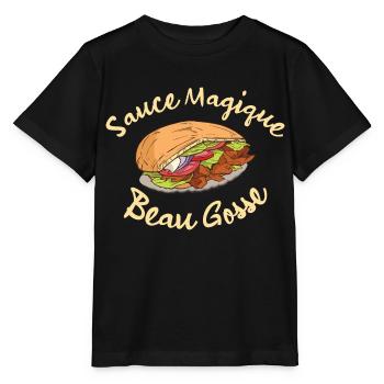 Sauce Magique Beau Gosse - T-shirt bio MINI CREATOR Stanley/Stella Enfant - noir - Devant - Mikhail (115cm)