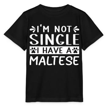Je ne suis pas célibataire j’ai un maltais - T-shirt bio MINI CREATOR Stanley/Stella Enfant - noir - Devant - Mikhail (115cm)