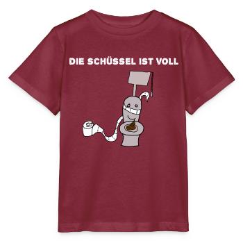 Schüssel Voll Klo WC 00 - Stanley/Stella Kinder T-Shirt MINI CREATOR  - Burgunderrot - Vorne - Kain (125cm)