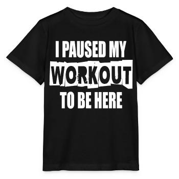 Ik pauzeerde mijn training om hier te zijn - Stanley/Stella Kinder-T-shirt MINI CREATOR  - zwart - Voor - Mikhail (115cm)