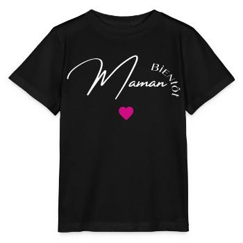 Bientôt maman - T-shirt bio MINI CREATOR Stanley/Stella Enfant - noir - Devant - Mikhail (115cm)