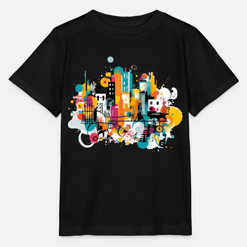 Art urbain coloré - T-shirt bio MINI CREATOR Stanley/Stella Enfant - noir