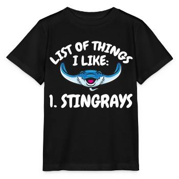 Raies pastenagues, raies manta, raies océaniques, raies - T-shirt bio MINI CREATOR Stanley/Stella Enfant - noir - Devant - Mikhail (115cm)