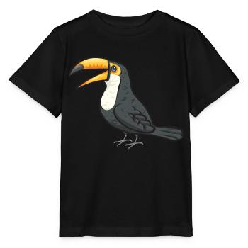 Tukan Vogel Regenwald - Stanley/Stella Kinder T-Shirt MINI CREATOR  - Schwarz - Vorne - Mikhail (115cm)