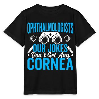 L’ophtalmologiste plaisante, n’a pas d’opticiens cornéens - T-shirt bio MINI CREATOR Stanley/Stella Enfant - noir - Devant - Mikhail (115cm)