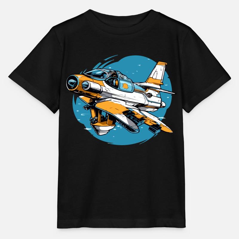 Wütendes Vulkanflugzeug - Stanley/Stella Kinder T-Shirt MINI CREATOR  - Schwarz
