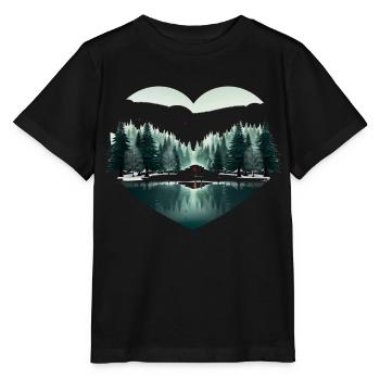 Liebe Herz und Natur in Weihnachten - Stanley/Stella Kinder T-Shirt MINI CREATOR  - Schwarz - Vorne - Mikhail (115cm)