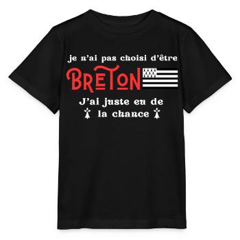 Je n'ai pas choisi d'être Breton, j’ai la chance - T-shirt bio MINI CREATOR Stanley/Stella Enfant - noir - Devant - Mikhail (115cm)