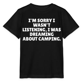 dreaming about camping - Stanley/Stella MINI CREATOR Kids’ T-Shirt - black - Front - Mikhail (115cm)