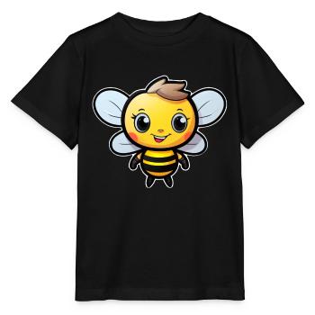 Bienchen fröhlich - Stanley/Stella Kinder T-Shirt MINI CREATOR  - Schwarz - Vorne - Mikhail (115cm)