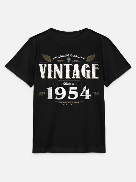 70 jaar oude Vintage 1954 Limited Edition 70e - Stanley/Stella T-shirt MINI CREATOR til børn - sort