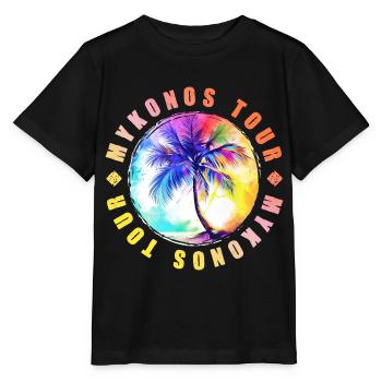 Mykonos Tour Bunt - Stanley/Stella Kinder T-Shirt MINI CREATOR  - Schwarz - Vorne - Mikhail (115cm)