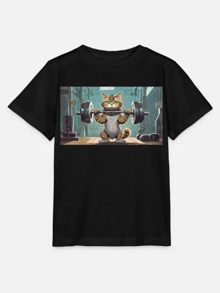 Jeu de mots ambigu sur l’expression allemande - Muskelkater - T-shirt bio MINI CREATOR Stanley/Stella Enfant - noir