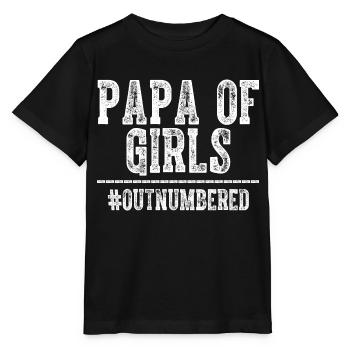 Papa of Girls Outnumbered Father's Day - Stanley/Stella MINI CREATOR Kids’ T-Shirt - black - Front - Mikhail (115cm)