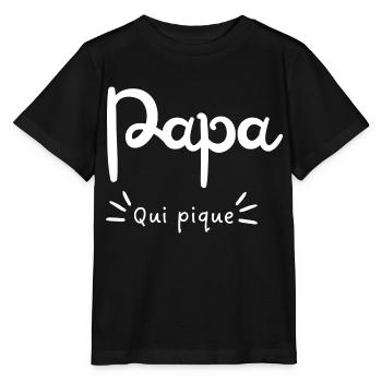 Papa qui pique - T-shirt bio MINI CREATOR Stanley/Stella Enfant - noir - Devant - Mikhail (115cm)