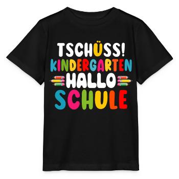Tschüss Kindergarten Hallo Schule Kita Abgänger - Stanley/Stella Kinder T-Shirt MINI CREATOR  - Schwarz - Vorne - Mikhail (115cm)