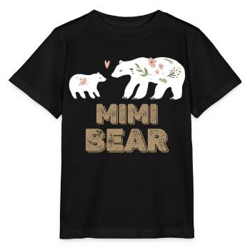 Mimi Ours Maman Maman Floral Bonne fête des mères - T-shirt bio MINI CREATOR Stanley/Stella Enfant - noir - Devant - Mikhail (115cm)